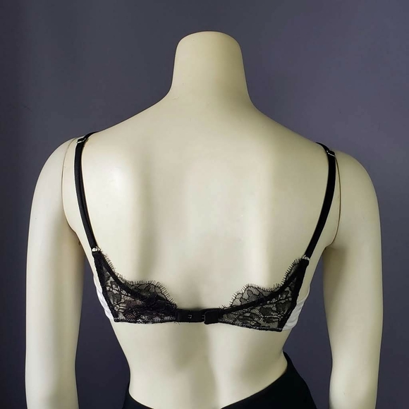 Victoria's Secret Bralette Bra White Black Lace - Picture 3 of 7